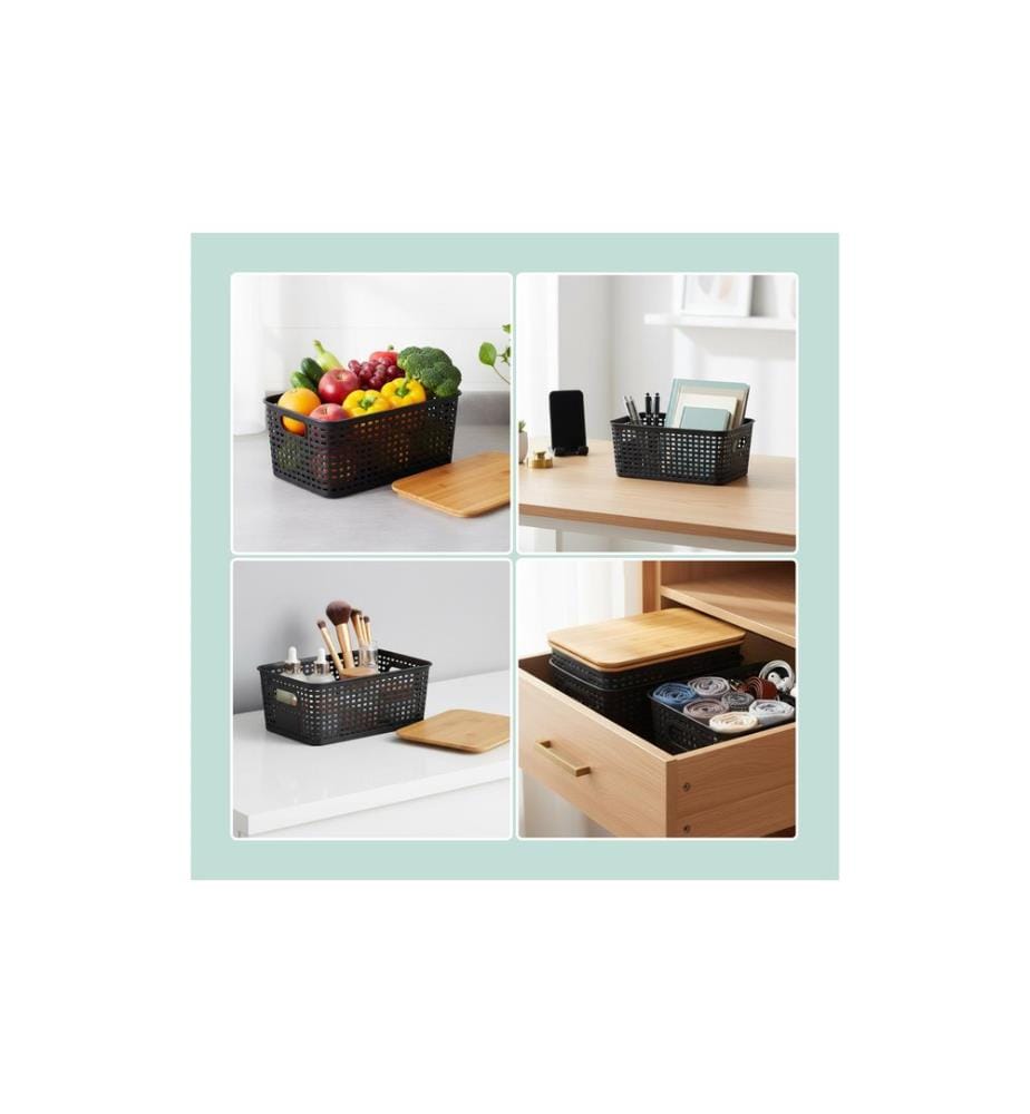 RELAXDAYS - Aufbewahrungsbox 6er Set, Schwarz
