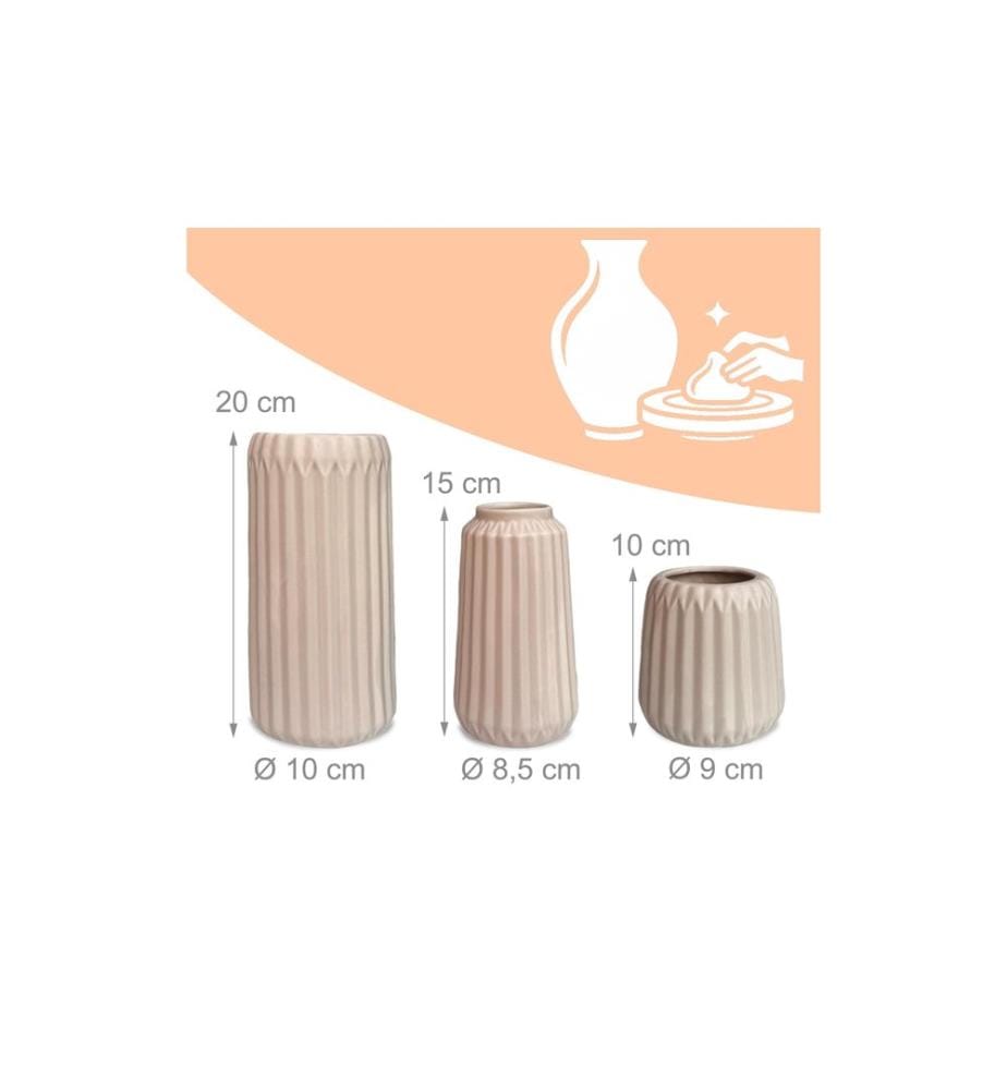 RELAXDAYS - Vasen-Set 3-teilig, Creme