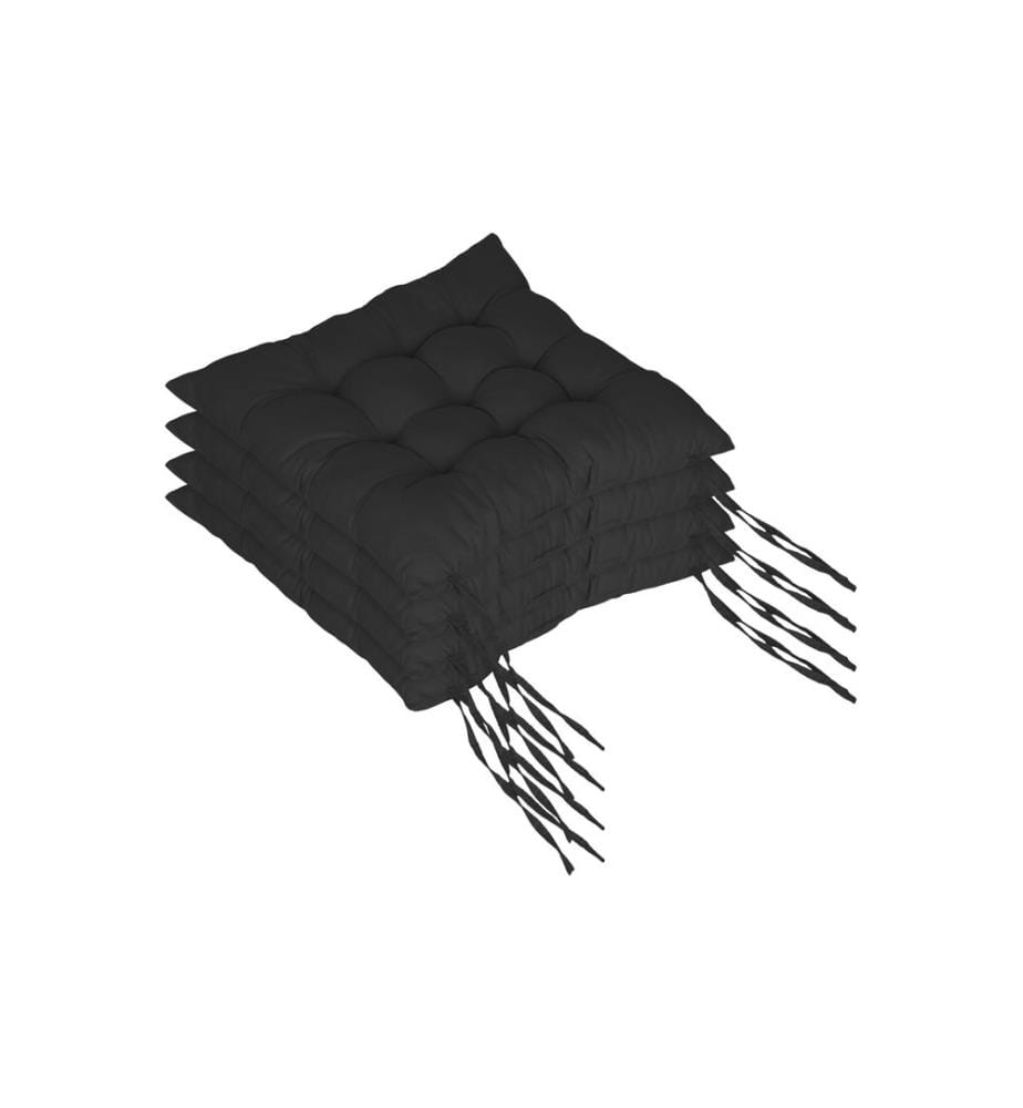 RELAXDAYS - Stuhlauflage 40 x 40 cm, Schwarz, 4 Stück