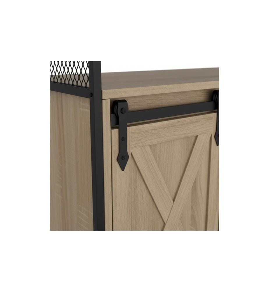 RELAXDAYS - Buffet 80 x 100 x 33 cm brun clair/noir