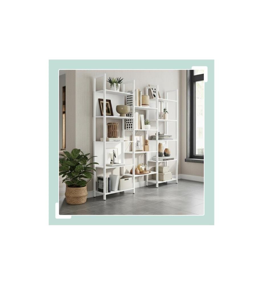 RELAXDAYS - Étagère Industrial avec 14 étagères 166 x 158 x 24 cm Blanc