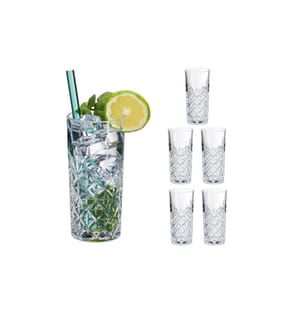 RELAXDAYS - Verre Highball 300 ml, transparent, 6 pièces