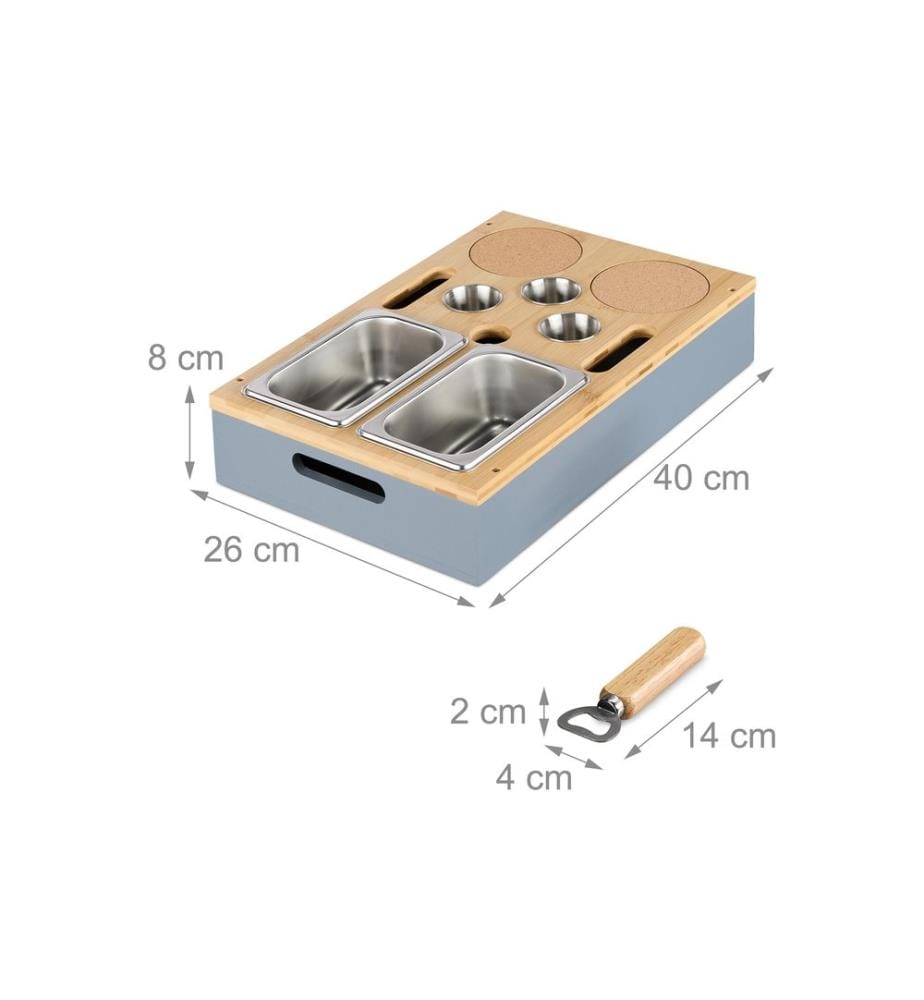 RELAXDAYS - Plateau de service argent/marron