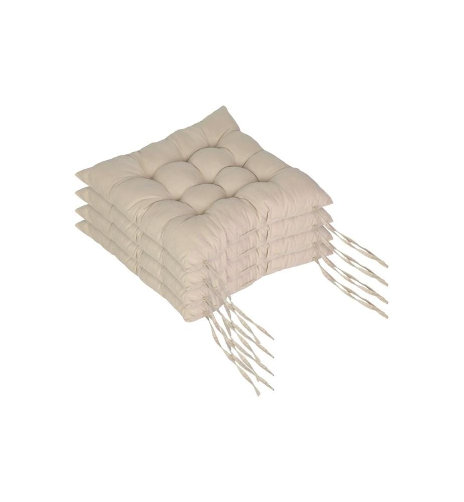 RELAXDAYS - Stuhlauflage 40 x 40 cm, Beige, 4 Stück