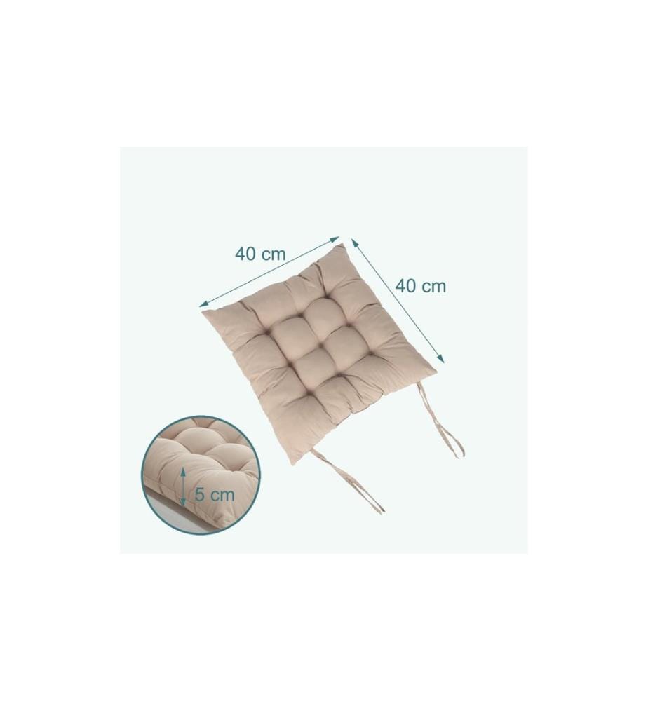 RELAXDAYS - Stuhlauflage 40 x 40 cm, Beige, 4 Stück