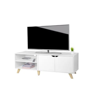 RELAXDAYS - Meuble TV Style vintage 140 cm, blanc 60 pouces