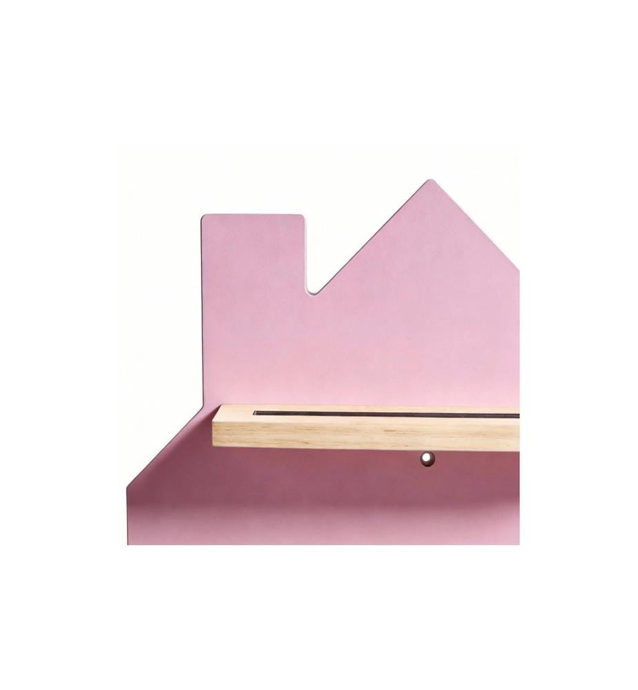 RELAXDAYS - Étagère pour enfants Maison, MDF / bois de pin, rose / marron clair