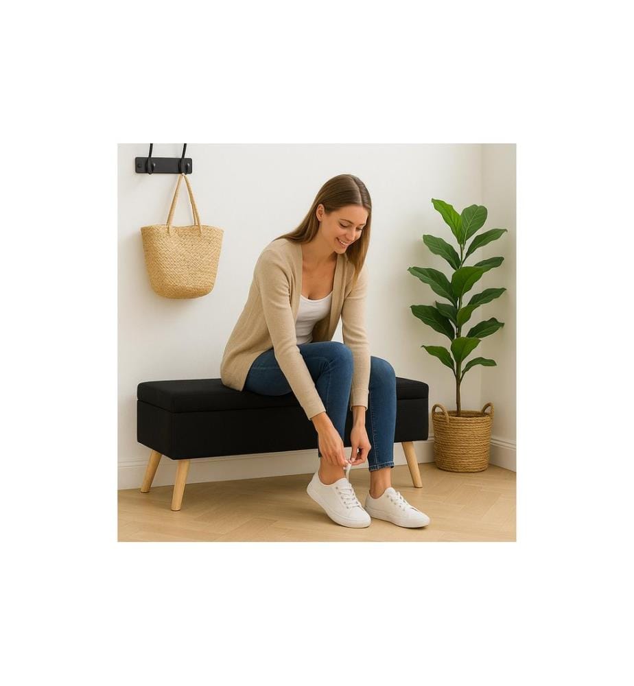 RELAXDAYS - Banc 110 x 40 cm, Noir/Brun