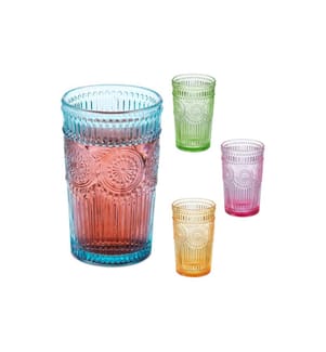 RELAXDAYS - Verre Vintage 360 ml, Coloré, 4 pièces