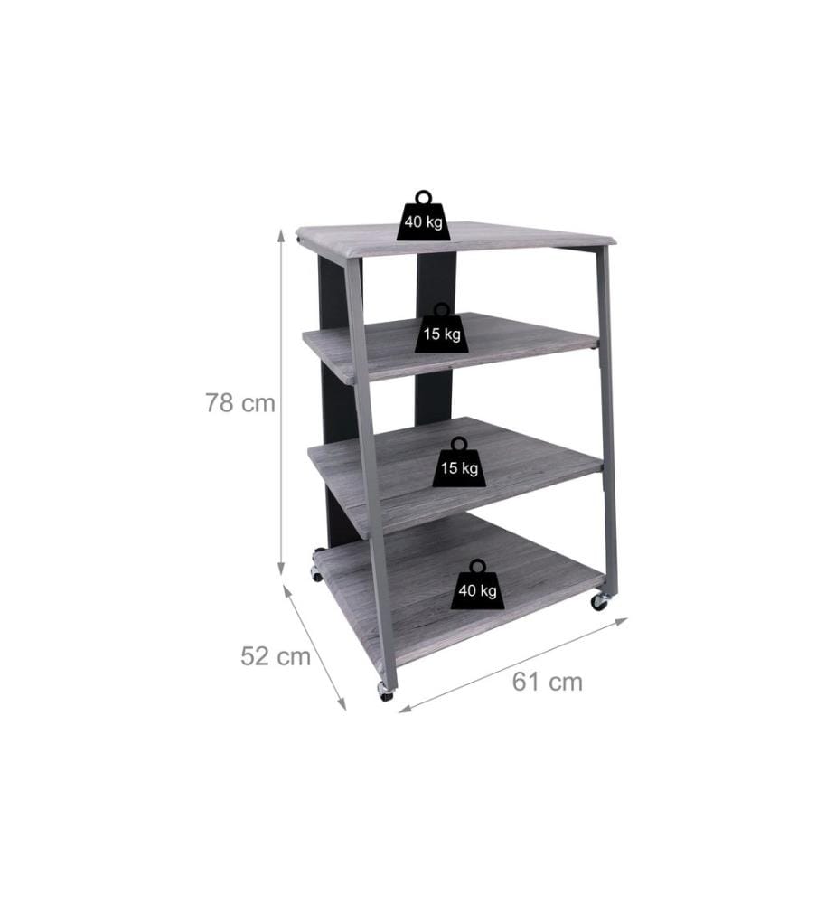 RELAXDAYS - Meuble TV Étagère hi-fi 78 x 61 x 52 cm Gris