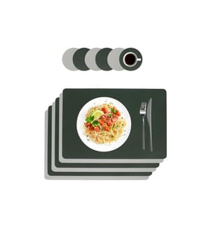 RELAXDAYS - Tischset Platzdeckchen 43 x 30 cm, Grau / Grün, 12-teilig