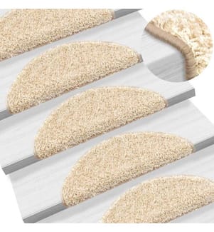 Stufenmatten 15 Stk. 56x17x3 cm Creme Halbrund