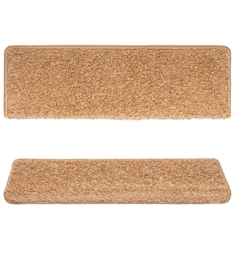 Stufenmatten 15 Stk. 65x21x4 cm Beige Rechteckiger Rand