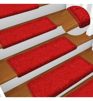 Stufenmatten 15 Stk. 65x21x4 cm Rot Rechteckiger Rand