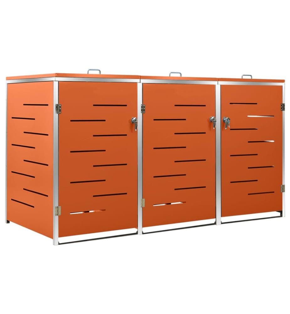 Mülltonnenbox für 3 Tonnen 207x77,5x112,5 cm Edelstahl