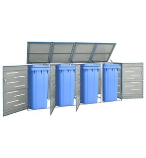 Mülltonnenbox für 4 Tonnen 276,5x77,5x112,5 cm Edelstahl