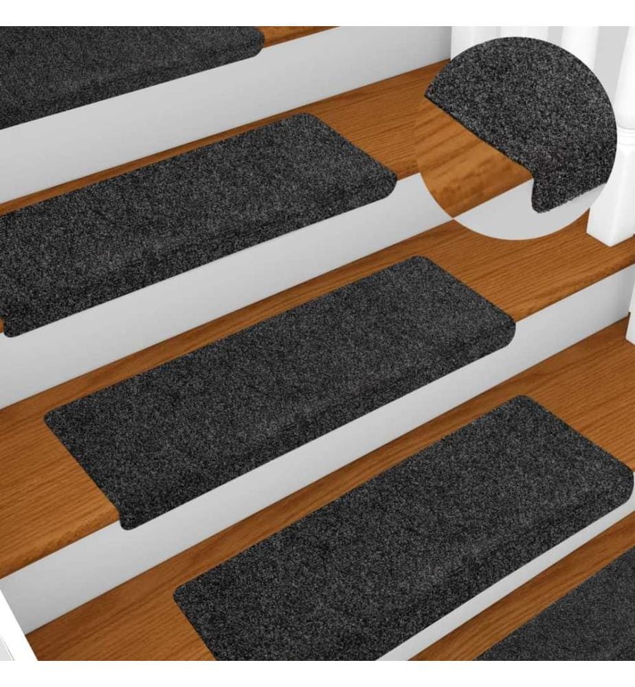 Stufenmatten Selbstklebend 10 Stk. 65x21x4 cm Grau Rechteckiger Rand