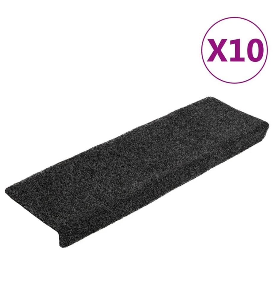Stufenmatten Selbstklebend 10 Stk. 65x21x4 cm Grau Rechteckiger Rand