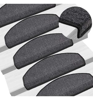 Stufenmatten 10 Stk. 65x24x4 cm Anthrazit Halbrund Gross