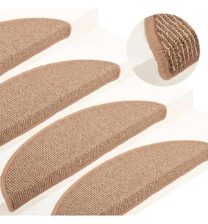 Stufenmatten 15 Stk. 56x17x3 cm Hellbraun Halbrund