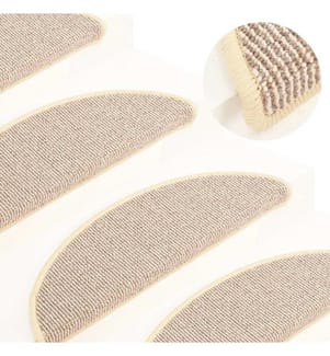 Stufenmatten 15 Stk. 56x17x3 cm Weiss und Braun Halbrund