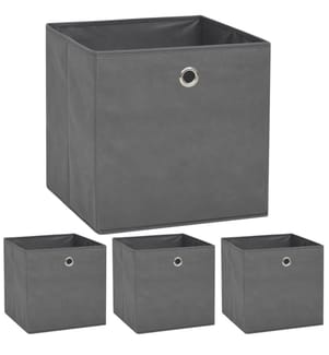Aufbewahrungsboxen 4 Stk. Vliesstoff 32x32x32 cm Grau