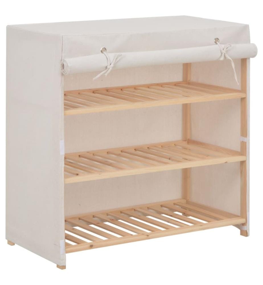 Schuhschrank mit Abdeckung Weiss 79 x 40 x 80 cm Stoff