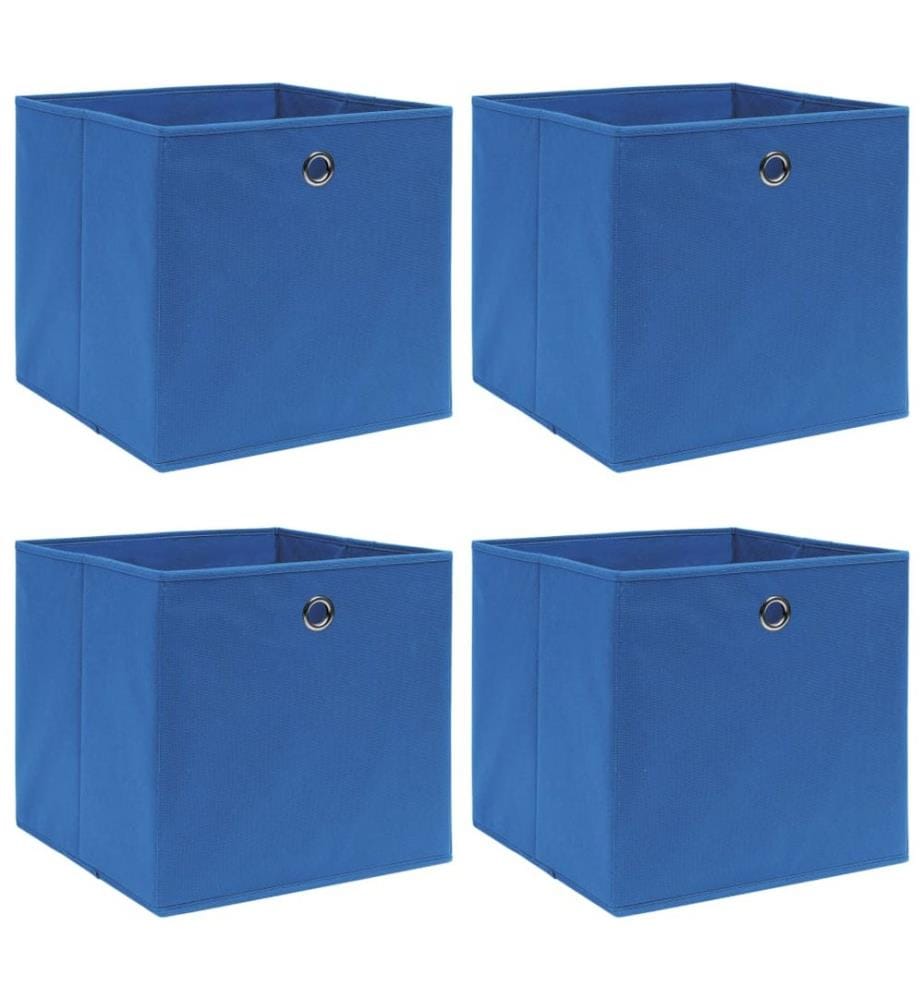 Aufbewahrungsboxen 4 Stk. Blau 32x32x32 cm Stoff