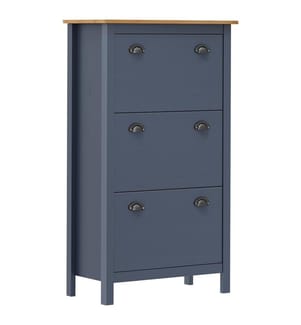 Schuhschrank Hill Grau 72x35x124 cm Massivholz Kiefer