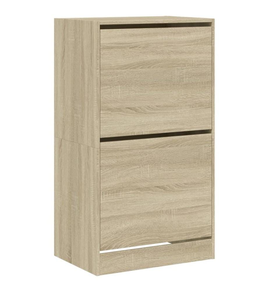 Schuhschrank mit 2 Klappen Sonoma-Eiche 60x42x108 cm