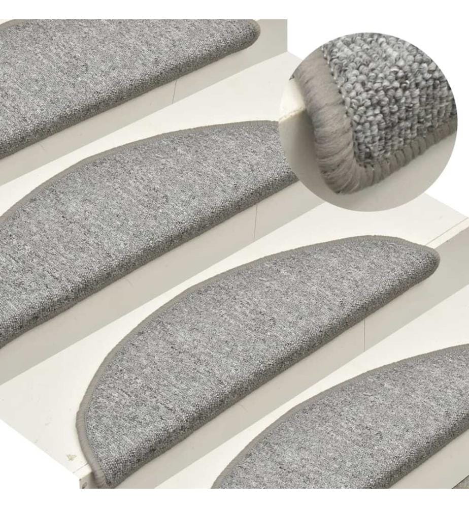 Stufenmatten 15 Stk. 56x17x3 cm Hellgrau Halbrund