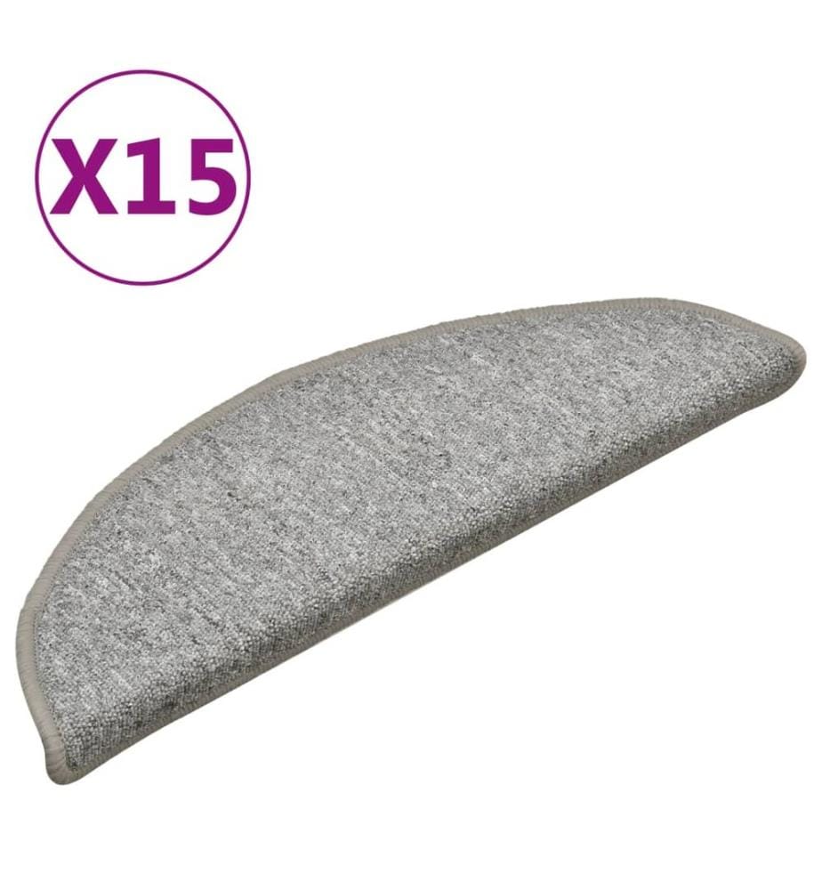 Stufenmatten 15 Stk. 56x17x3 cm Hellgrau Halbrund