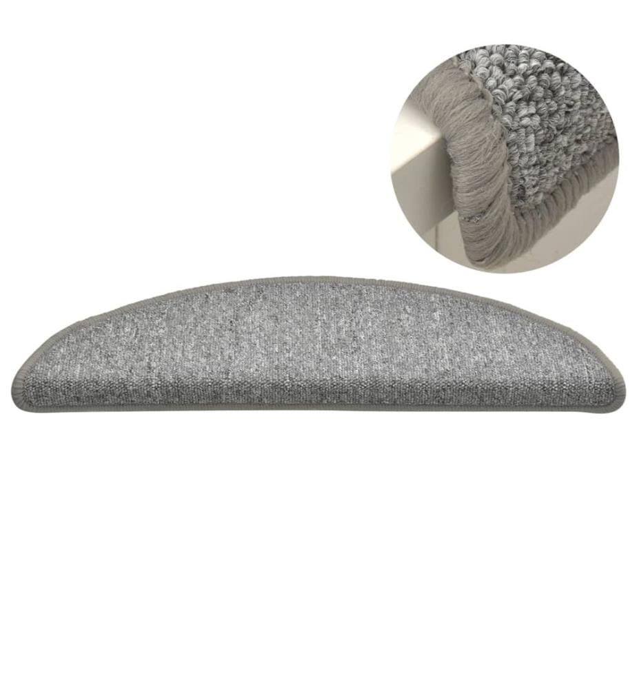 Stufenmatten 15 Stk. 56x17x3 cm Hellgrau Halbrund