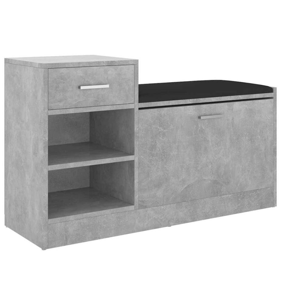 Schuhbank Betongrau 94,5x31x57 cm Holzwerkstoff