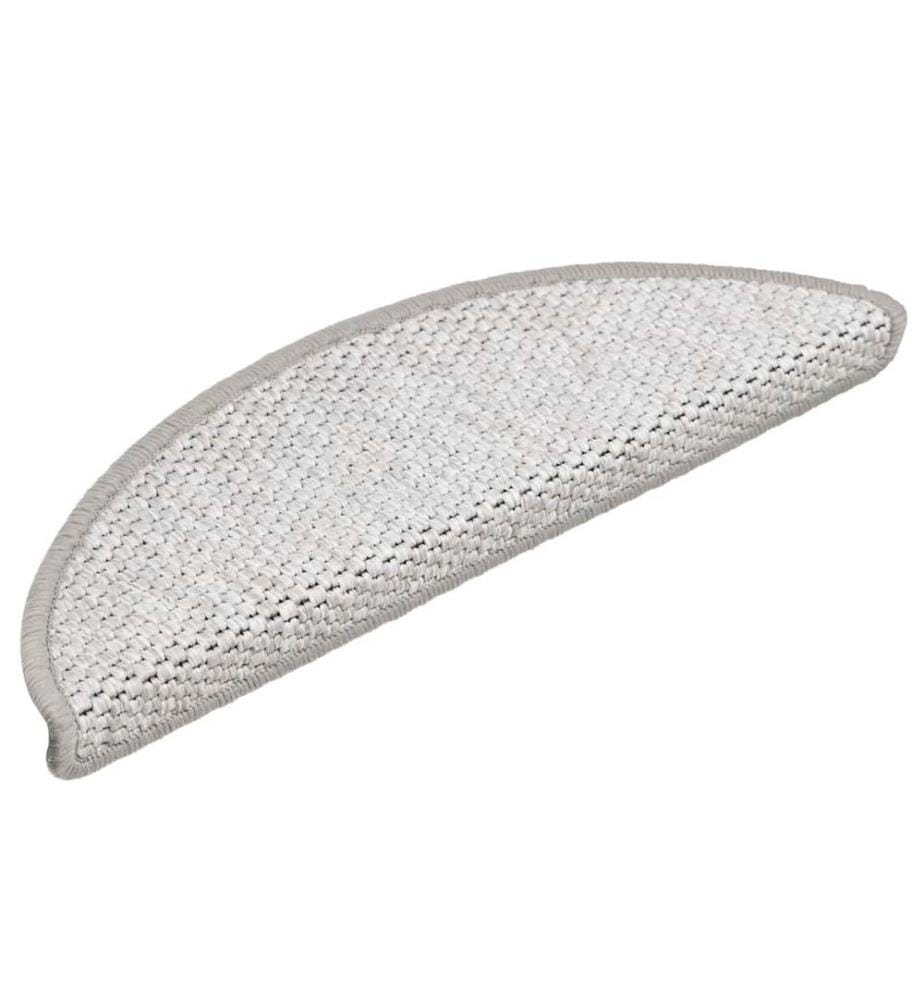 Treppenmatten Selbstklebend Sisal-Look 15 Stk. 56x17x3 Platina