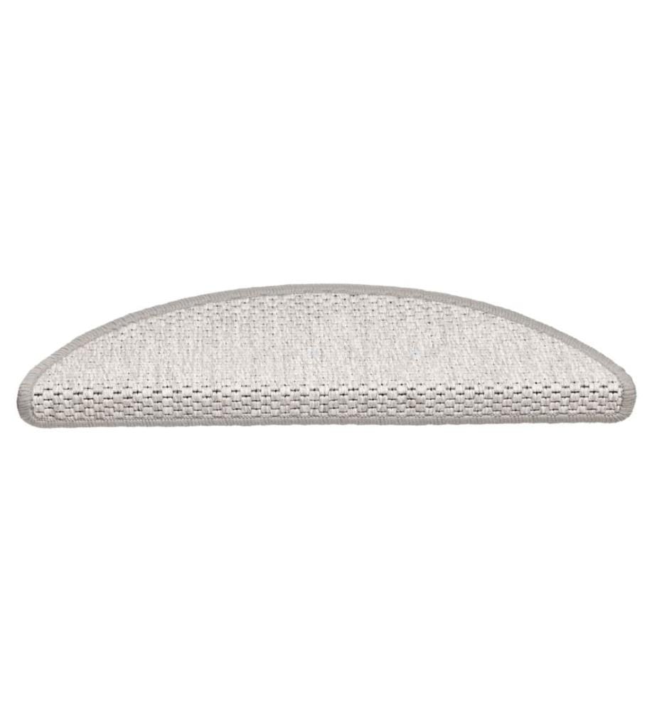 Treppenmatten Selbstklebend Sisal-Look 15 Stk. 56x17x3 Platina