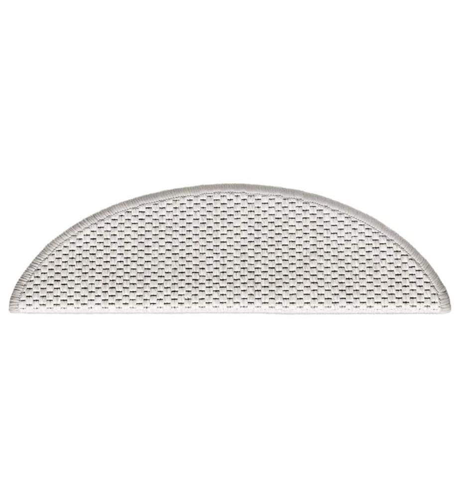 Treppenmatten Selbstklebend Sisal-Look 15 Stk. 56x17x3 Platina