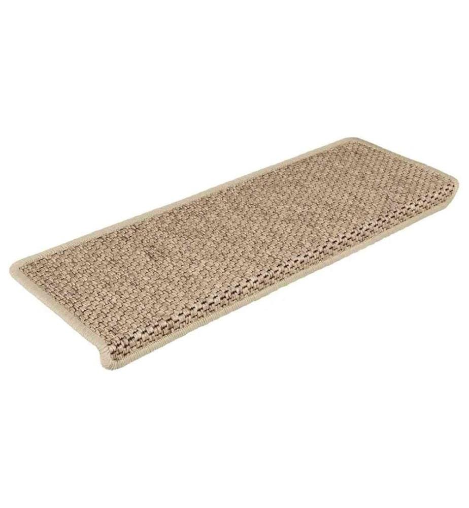 Treppenmatten Selbstklebend Sisal-Optik 15 Stk. 65x21x4 cm Sand