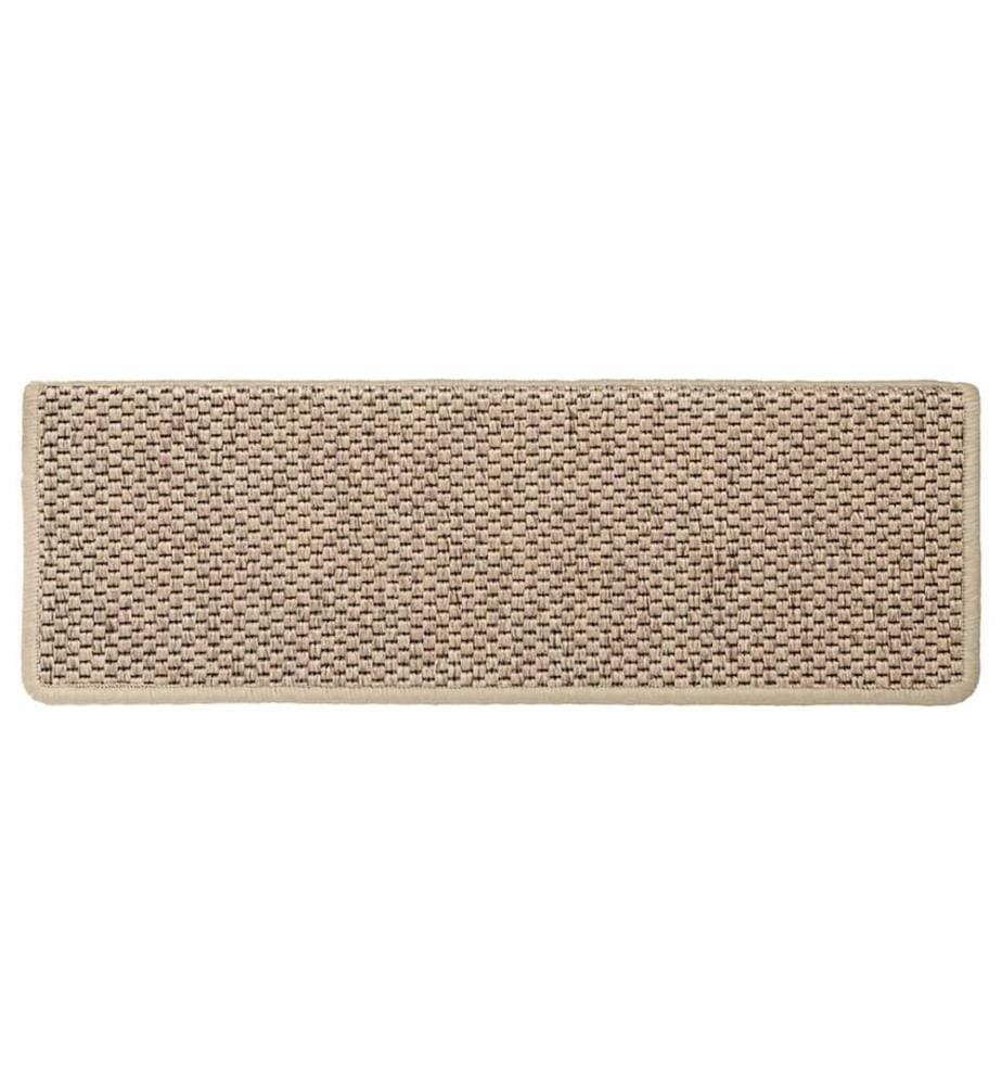 Treppenmatten Selbstklebend Sisal-Optik 15 Stk. 65x21x4 cm Sand