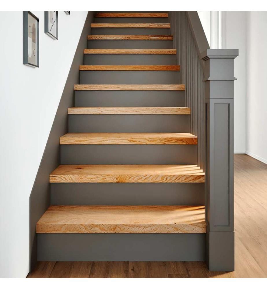 Marches d'escalier 12 pcs marron clair 80x30x2 cm chêne massif
