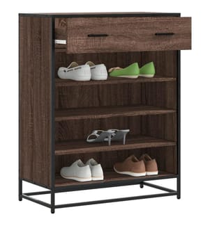 Schuhschrank Eichen-Optik 75x38x97,5 cm Holzwerkstoff Metall
