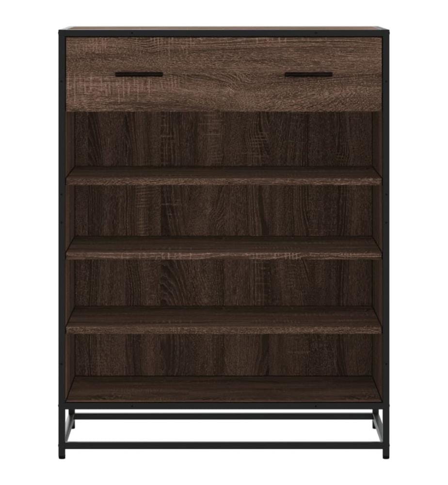 Schuhschrank Eichen-Optik 75x38x97,5 cm Holzwerkstoff Metall