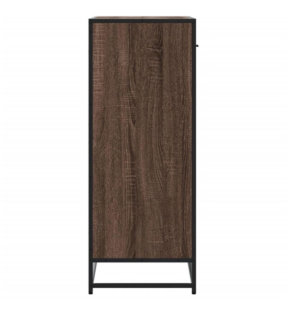 Schuhschrank Eichen-Optik 75x38x97,5 cm Holzwerkstoff Metall