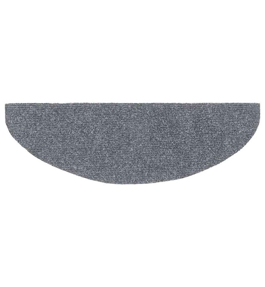 Tapis d'escalier autocollants 30 pièces 65 x 21 x 4 cm Gris clair Demi-rond Grand