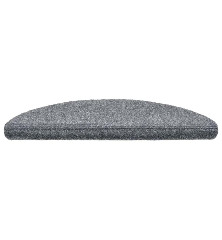 Tapis d'escalier autocollants 20 pièces 56 x 17 x 3 cm Gris clair Demi-rond