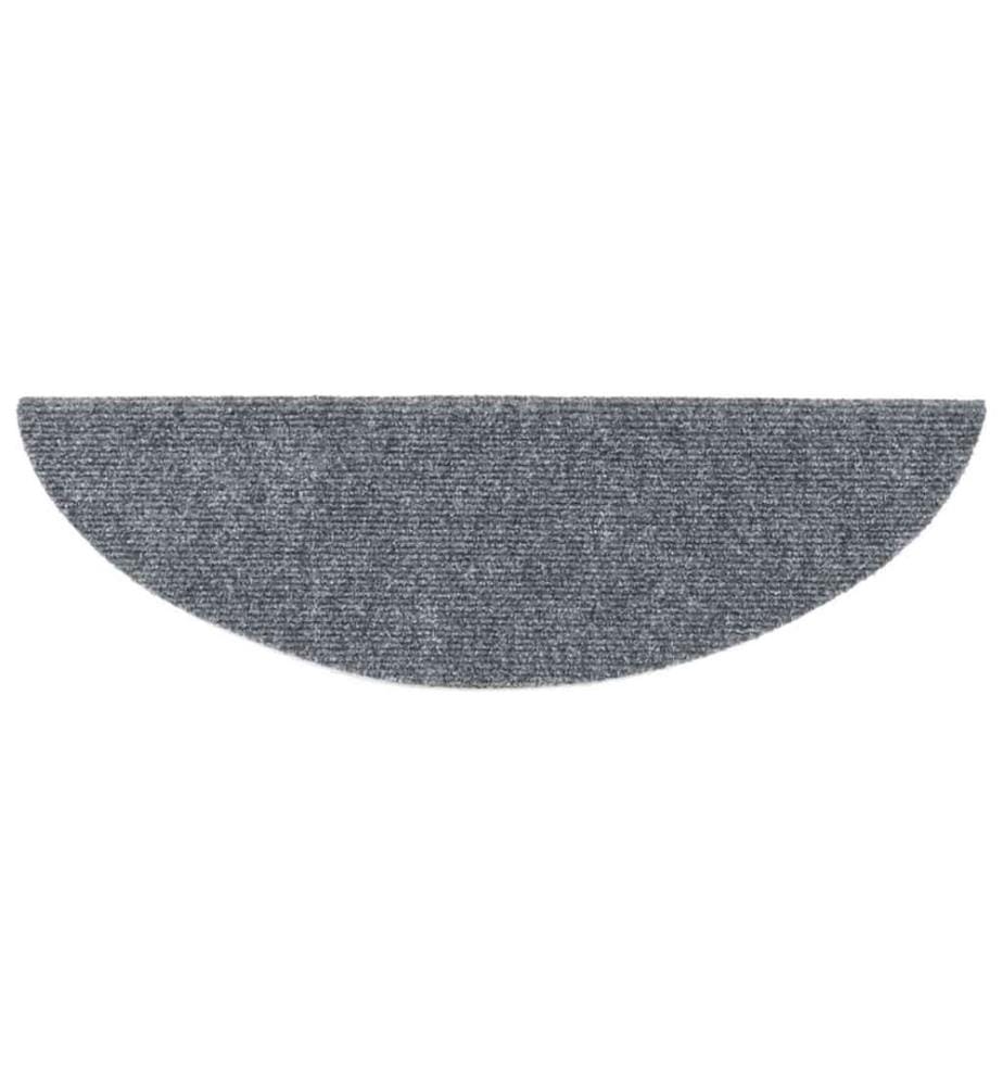 Tapis d'escalier autocollants 30 pièces 56 x 17 x 3 cm Gris clair Demi-rond