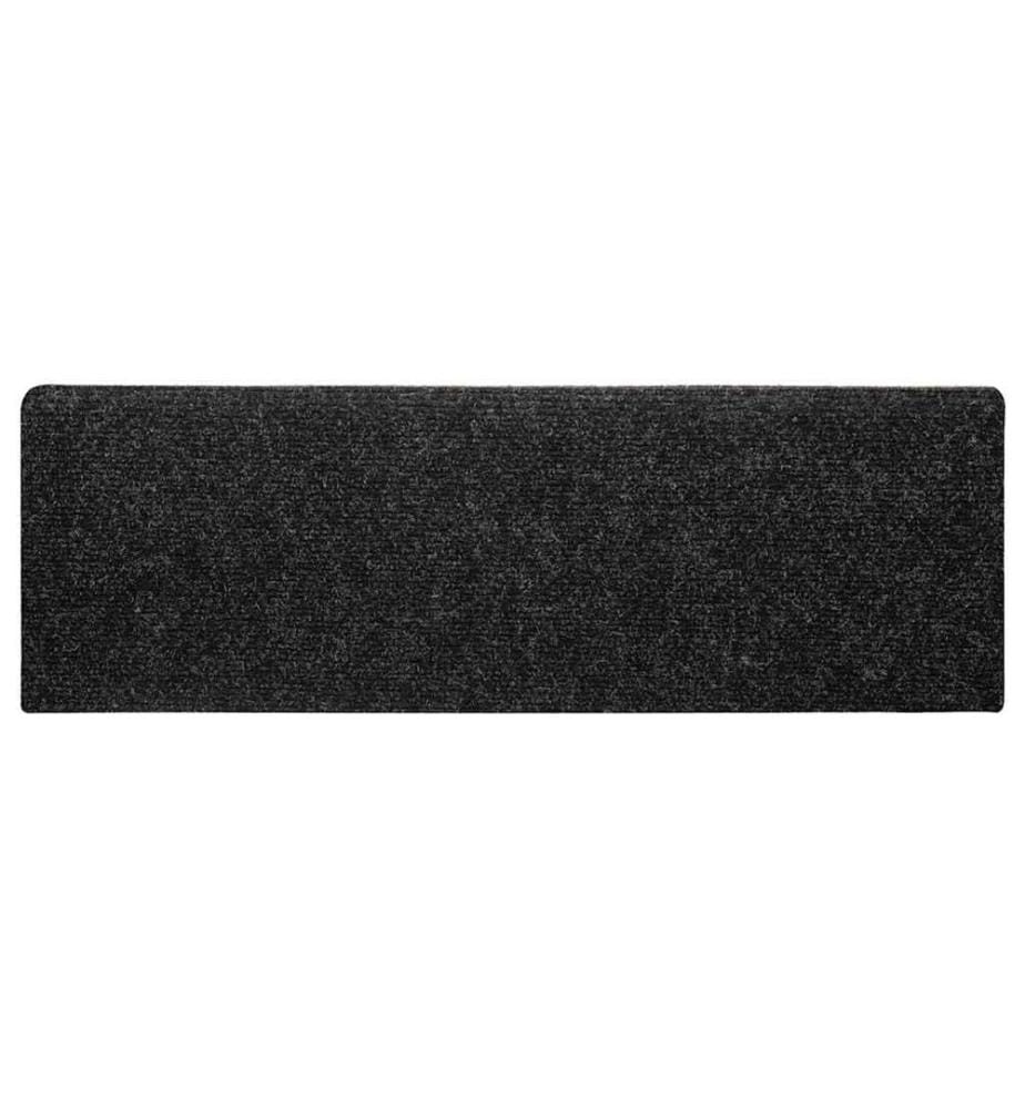 Tapis d'escalier autocollants 30 pièces 65 x 21 x 4 cm Noir Bord rectangulaire