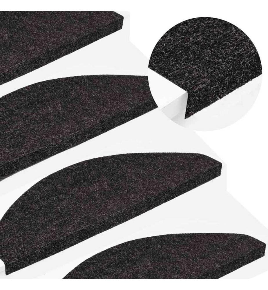 Tapis d'escalier auto-adhésifs 30 pcs anthracite 65x22,5x3,5 cm
