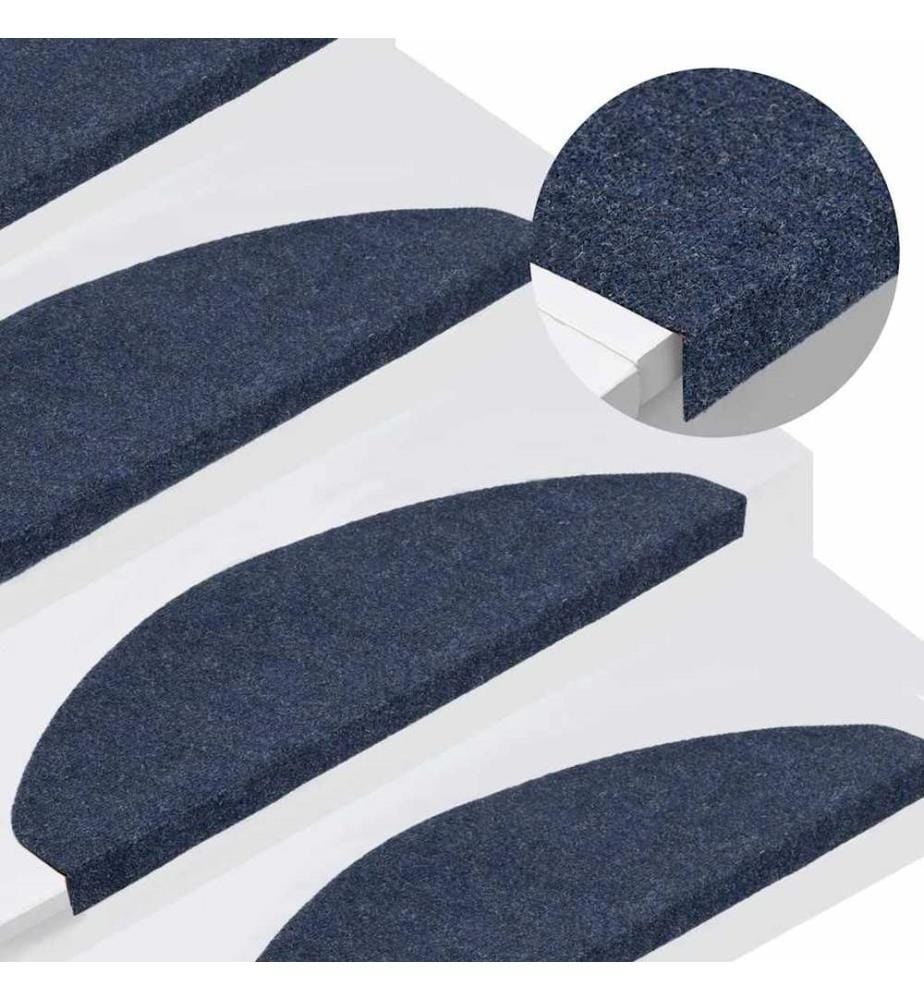 Tapis d'escalier auto-adhésifs 30 pcs bleu 65x22,5x3,5 cm
