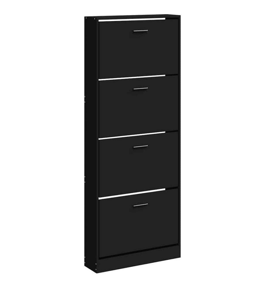 Schuhschrank Schwarz 59x17x150 cm Holzwerkstoff